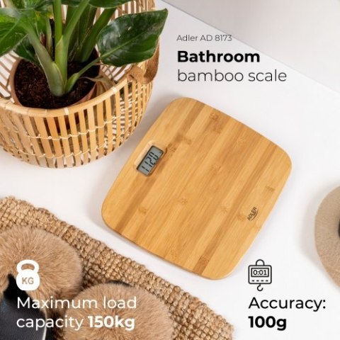 AD 8173 Waga łazienkowa bambusowa