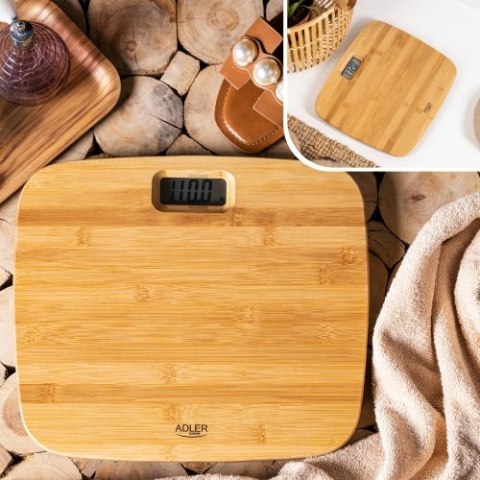 AD 8173 Waga łazienkowa bambusowa