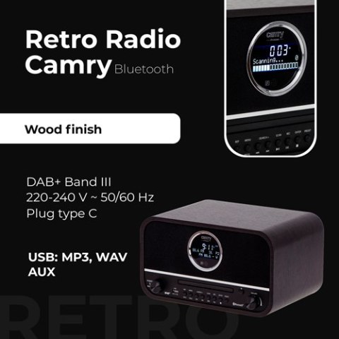 CR 1182 Retro radio z bluetooth
