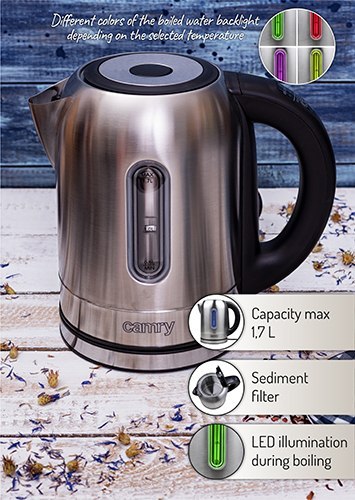 CR 1253 Czajnik metalowy 1,7 l reg. temp.