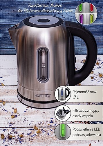 CR 1253 Czajnik metalowy 1,7 l reg. temp.