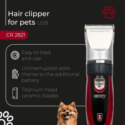 CR 2821 Strzyżarka dla zwierząt z ładowaniem przez usb