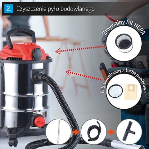 CR 7045 Prof. odkurzacz przemysłowy z gniazdem narzędziowym