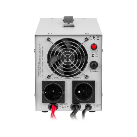 Zasilacz awaryjny KEMOT PROsinus-1500/24 przetwornica z czystym przebiegiem sinusoidalnym i funkcją ładowania 24V 230V 1500VA/