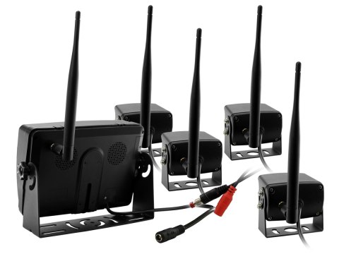 Monitor rejestrator samochodowy lcd 7cali ahd z obsługą 4 bezprzewodowych kamer 12v 24v