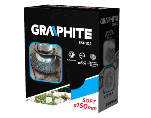 Szczotka druciana do kosy spalinowej 150 x 25.4 mm, miękka, druty falowane