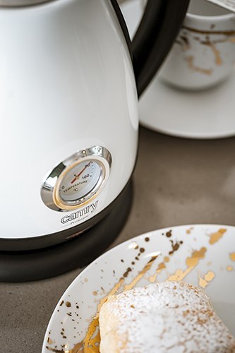 CR 1344 white Czajnik metalowy z termometrem 1,7l