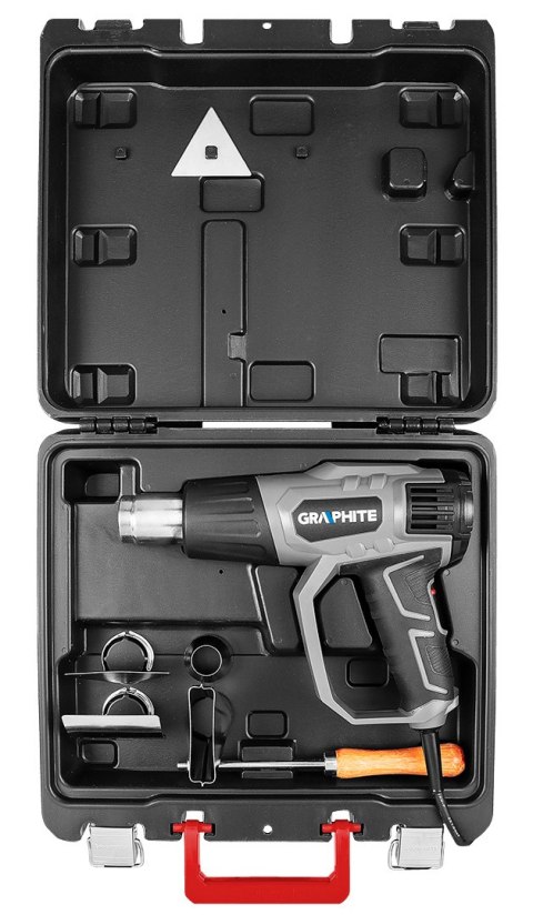 Opalarka 2000W, zakres temperatur:I: 50°C, II: 50-550°C, III: 50-550°C, walizka