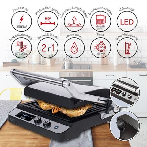 AD 3059 Grill elektryczny led 2w1