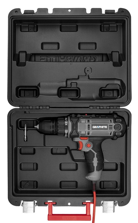 Wiertarko-wkrętarka sieciowa 300W, uchwyt samozaciskowy 10 mm, walizka