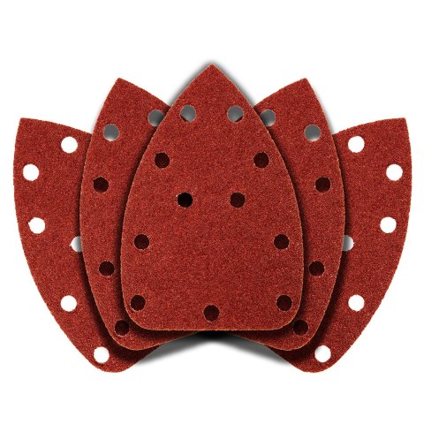 Papier ścierny na rzep delta 140 x 140 x 80 mm, K40, 5 szt., z otworami