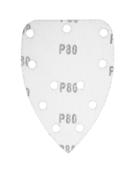 Papier ścierny na rzep delta 140 x 140 x 80 mm, K80, 5 szt., z otworami