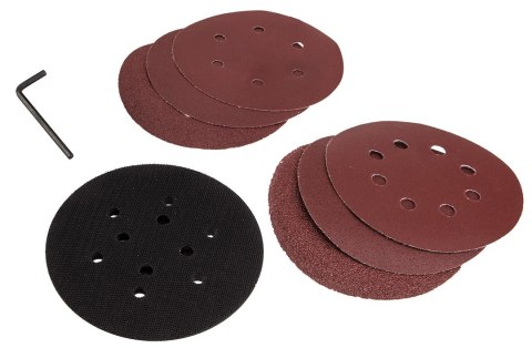 Szlifierka mimośrodowa 450W, tarcza 125/150 mm, walizka