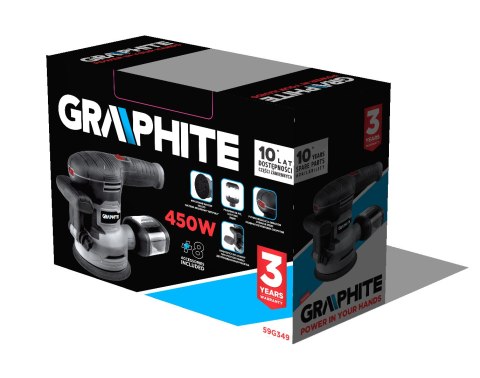 Szlifierka mimośrodowa 450W, tarcza 125/150 mm, walizka