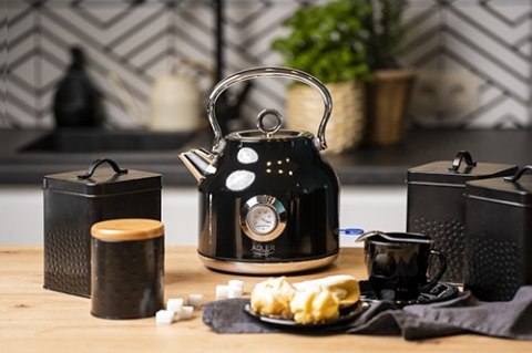 AD 1346 black Czajnik metalowy z termometrem 1,7l strix