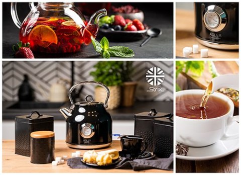 AD 1346 black Czajnik metalowy z termometrem 1,7l strix