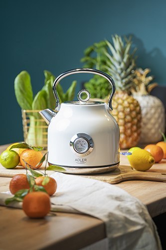 AD 1346 white Czajnik metalowy z termometrem 1,7l strix