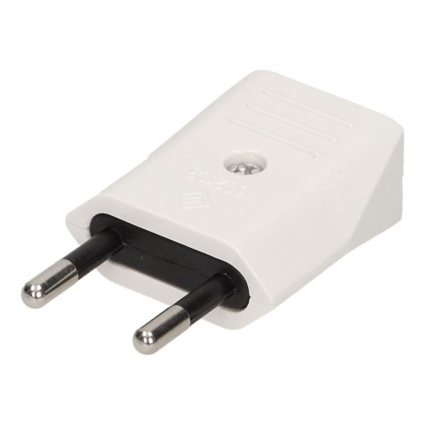 Wtyczka płaska bez uziemienia, 10A, biała