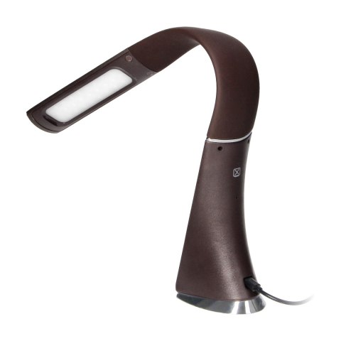 DOLOMIT LED 5W, lampka biurkowa z budzikiem, 300lm, 4000K, brązowa