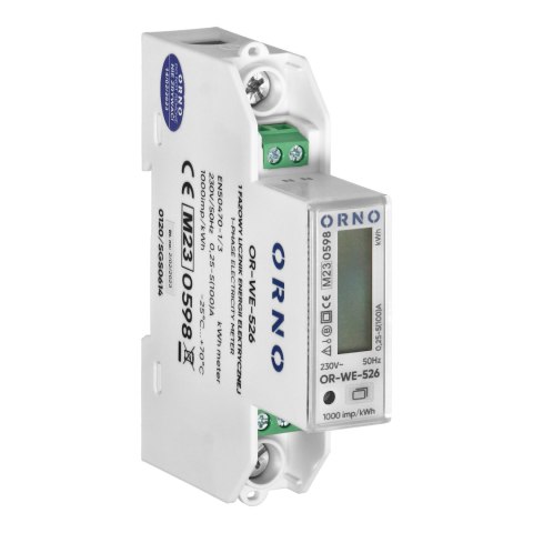 1-fazowy licznik energii elektrycznej 100A, wielotaryfowy, port RS-485, MID, 1 moduł, DIN TH-35mm, PV