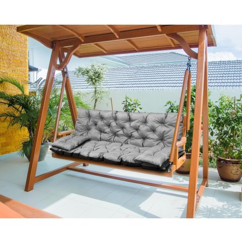Zestaw ogrodowy szary 150x60x50cm + 2 poduszki 42x42 cm