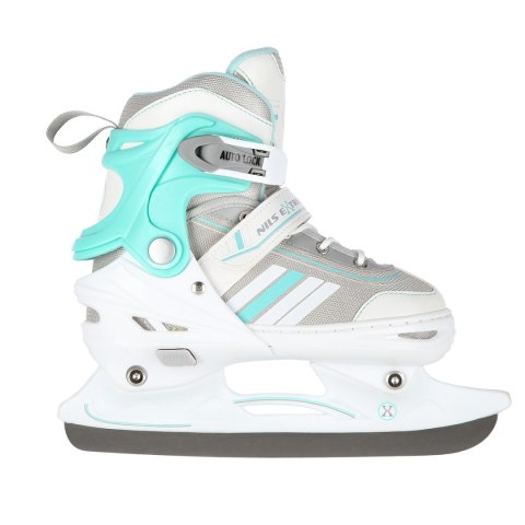 NH18191 2w1 BIAŁO-NIEBIESKIE ROZM.L(39-43) ŁYŻWOROLKI Z WYM. PŁ. HOKEJOWĄ NILS EXTREME