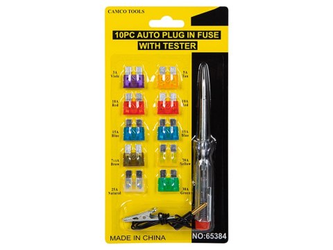 67-081# Bezpiecznik samochodowy zestaw 10szt +próbnik