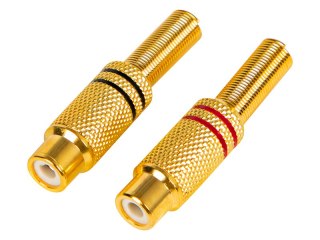 96-746# Gniazdo rca-na kabel złote małe 2szt (czarny-czerwony)