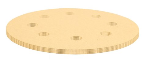 Papier ścierny na rzep 180 mm, K180, 5 szt., z 8 otworami do szlifierki 59G263