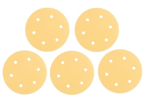 Papier ścierny na rzep 225 mm, K120, 5 szt., z 6 otworami do szlifierki 59G264, 59G265