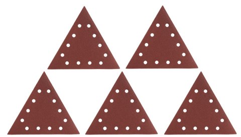 Papier ścierny na rzep K80, trójkątny z 12 otworami, 5szt do szlifierki 59G264
