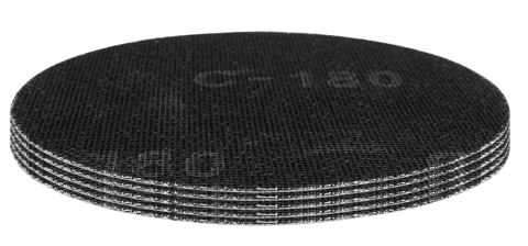 Siatka ścierna na rzep 180 mm, K180, 5 szt. do szlifierki 59G263