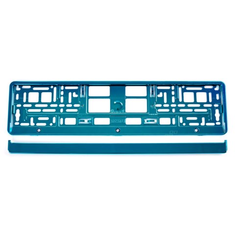 Ramka tablicy rejestracyjnej metalizowana turkusowa amio-03177