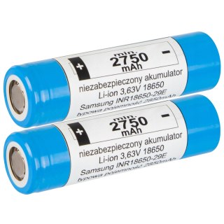 85-586# Akumulator 18650 li-ion samsung 2szt 2750mah 3,6v