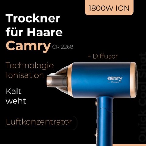 CR 2268 Suszarka do włosów 1800w ion + dyfuzor + składana rączka
