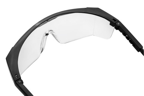 Okulary ochronne, białe soczewki, regulowane zauszniki