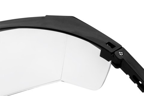 Okulary ochronne, białe soczewki, regulowane zauszniki