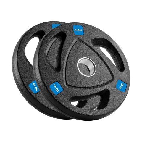 Obciążenie żeliwne olimpijskie gumowane zestaw 2x10kg, otwór 51mm , REBEL ACTIVE