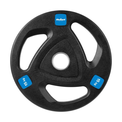 Obciążenie żeliwne olimpijskie gumowane zestaw 2x15kg, otwór 51mm , REBEL ACTIVE
