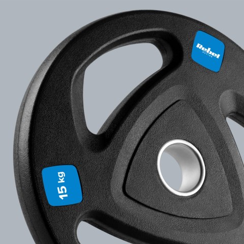 Obciążenie żeliwne olimpijskie gumowane zestaw 2x15kg, otwór 51mm , REBEL ACTIVE