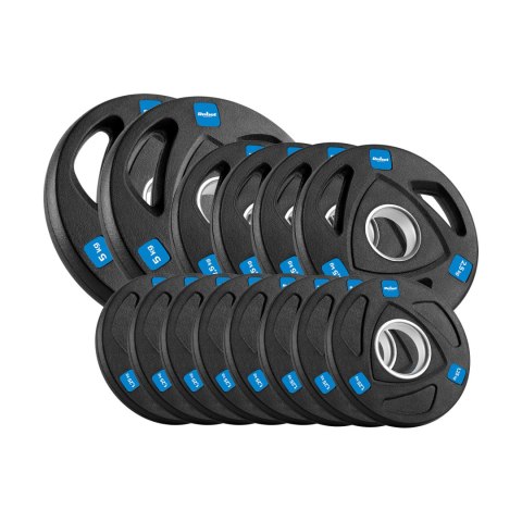 Obciążenie żeliwne olimpijskie gumowane zestaw 30kg ( 8x1.25kg + 4x2.5kg + 2x5kg ), otwór 51mm , REBEL ACTIVE