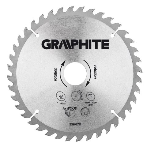 Tarcza do pilarki, widiowa 160 x 20mm, 30 zębów
