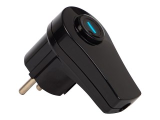 98-156# Wtyczka wt-16wł kątowa czarna z przełącznikiem podświetlanym