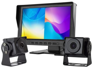 Monitor samochodowy 9cali ahd 4pin z funkcją rejestratora 12v 24v + 2 kamery ahd