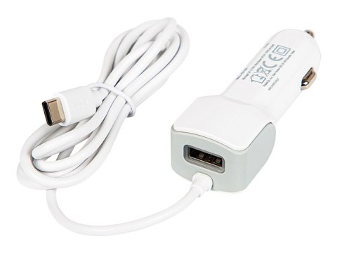 75-729# Ładowarka samochodowa kabel usb-c +gniazdo usb-a 5v 2.1a 12v-24v d21c