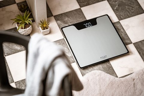 AD 8174 silver Waga łazienkowa - led