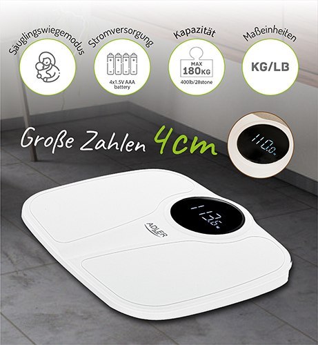 CR 8171 white Waga łazienkowa z funkcją ważenia niemowląt