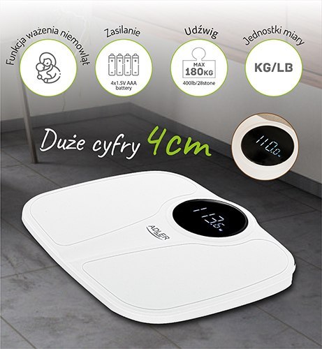 CR 8171 white Waga łazienkowa z funkcją ważenia niemowląt