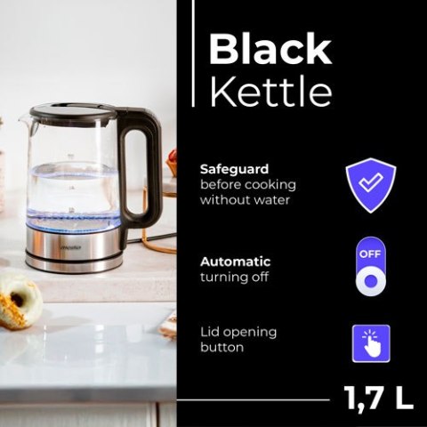 MS 1301 black Czajnik szklany 1,7 l z regulacją temp.