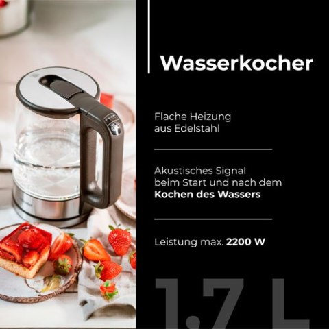 MS 1301 black Czajnik szklany 1,7 l z regulacją temp.